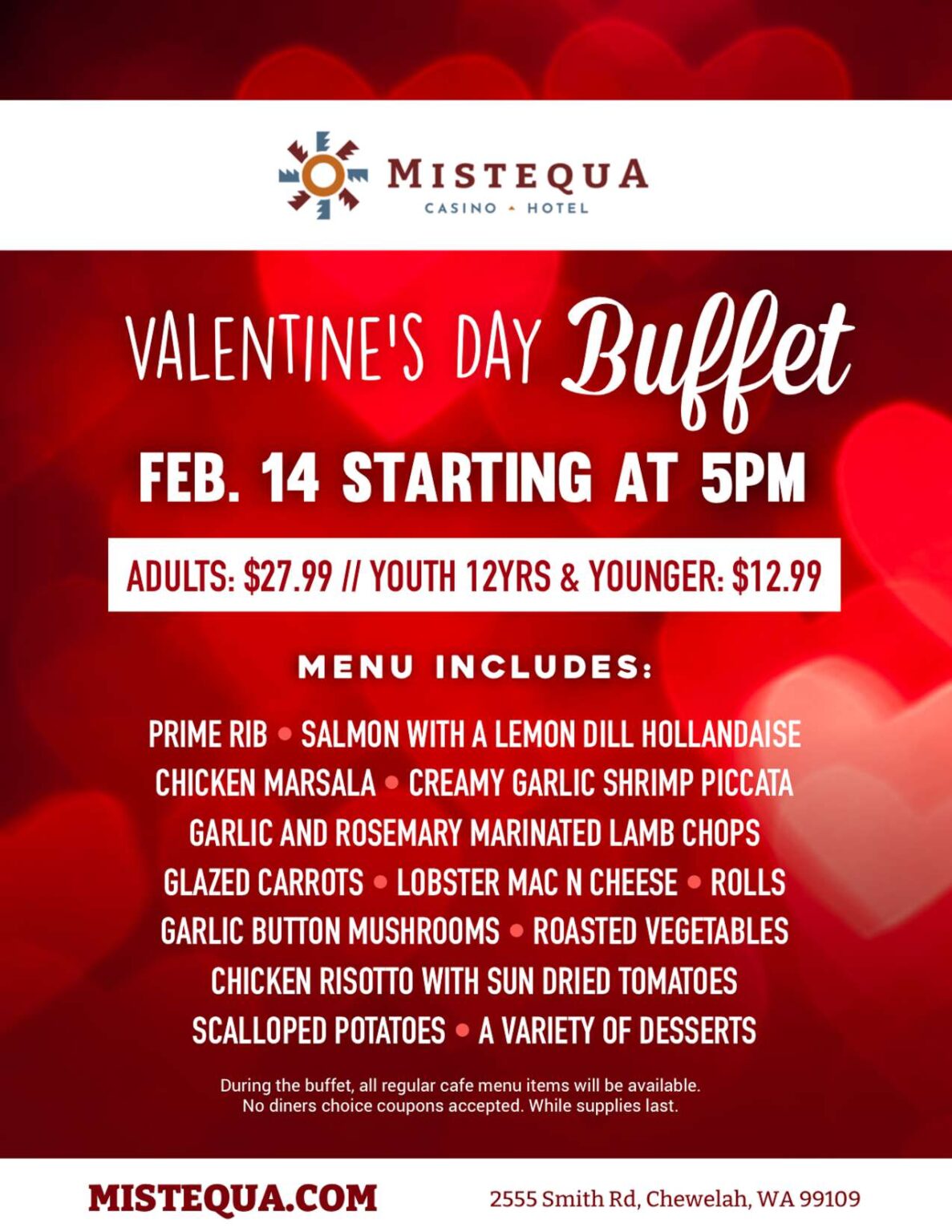 Valentine's Day Buffet Digital Chewelah Chamber of
